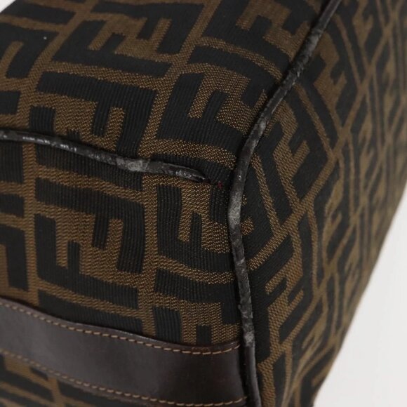 FENDI Zucca Canvas Vanity Bag Black Brown Auth 147545 - Picture 4 of 16